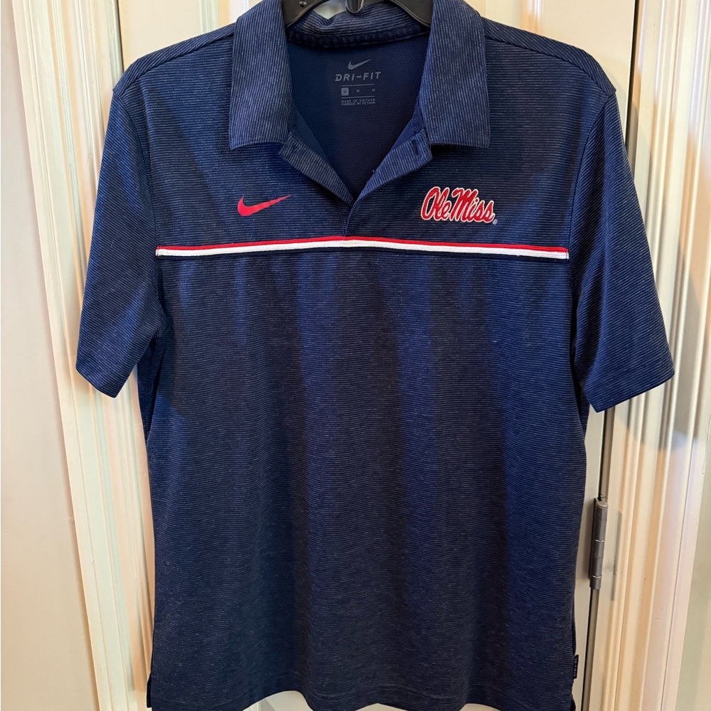 Nike Men's Blue Dri-FIT Ole Miss Polo Shirt